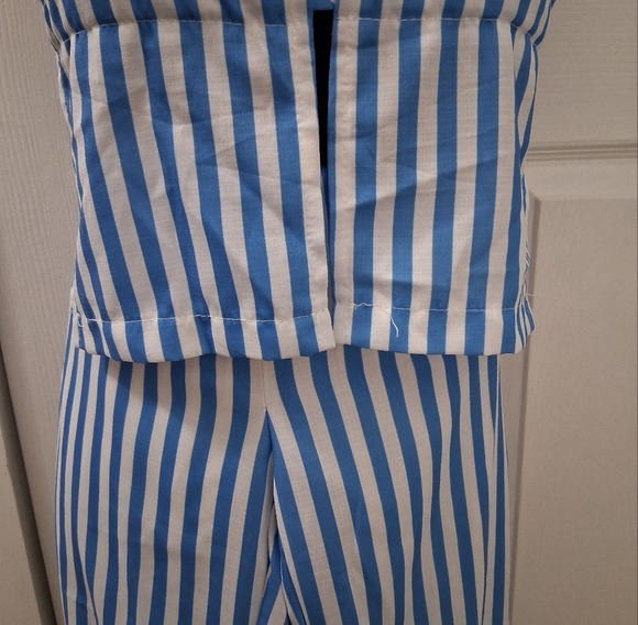 Blue and White Striped Halter Top & Pants   Size S - Picture 7 of 9